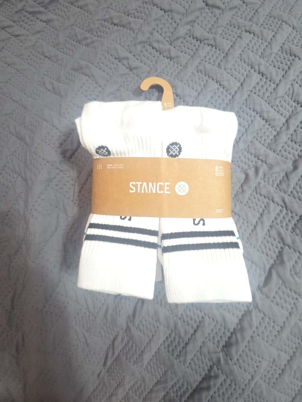 Stance Core 6 Pack Crew Socks Size L White